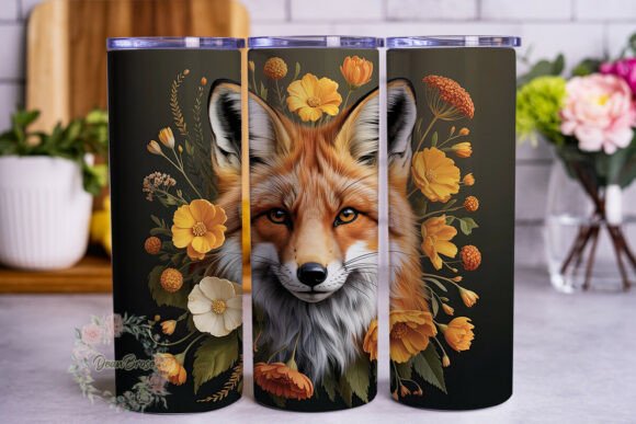 Autumn Fox Floral 20oz Tumbler Wrap