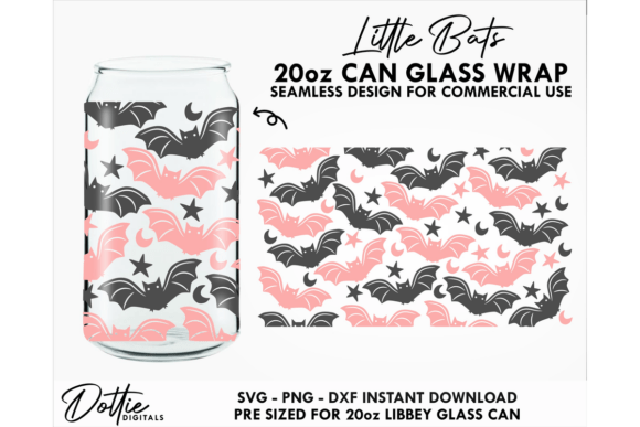 Bats Halloween 20oz Glass Can Wrap SVG Review