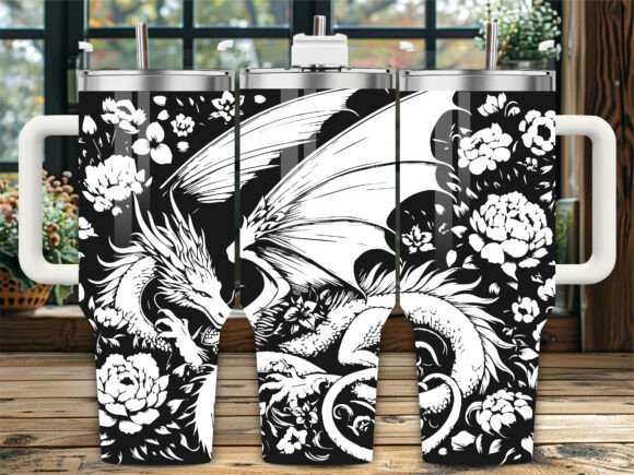 Dragon Peony Flowers 40oz Laser Tumbler Design Review