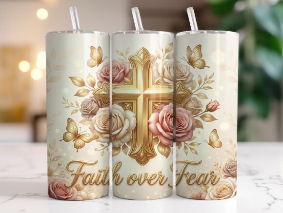 Elegant Christian Cross Floral Tumbler: A Designer's Review