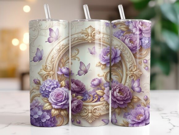 Elegant Purple Floral Butterfly Tumbler Review