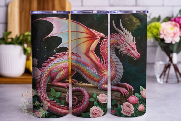 Enchanted Rose Dragon 20oz Tumbler Wrap