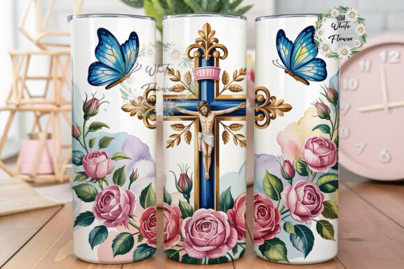 Floral Cross Butterfly 20oz Tumbler Wrap Review