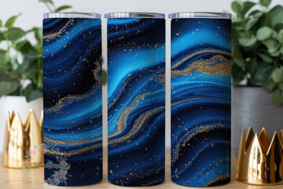 Midnight Blue Gold Fluid Art Tumbler Review
