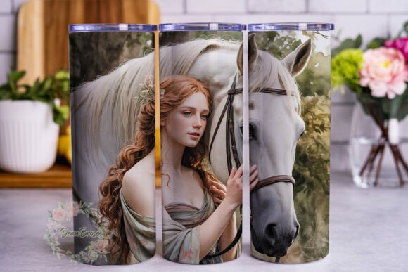 Mystical Horse Woman 20oz Tumbler Wrap