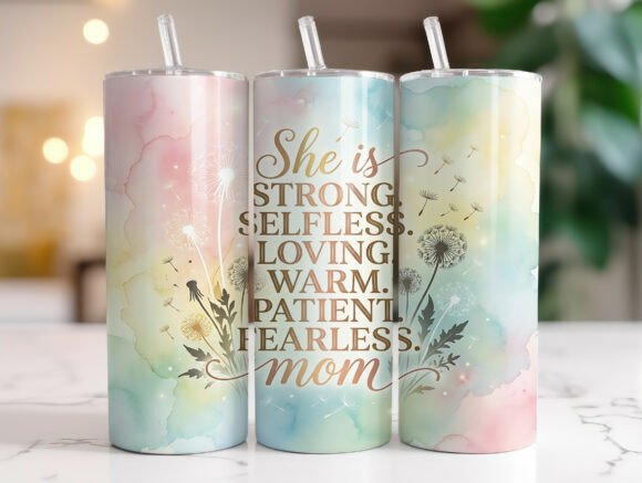Pastel Dandelion Mom Quote Tumbler Wrap: A Designer's Review