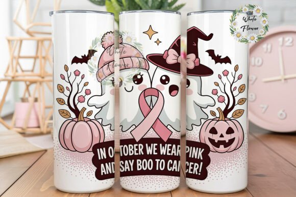Pink Ghost Halloween Awareness Tumbler Design Review