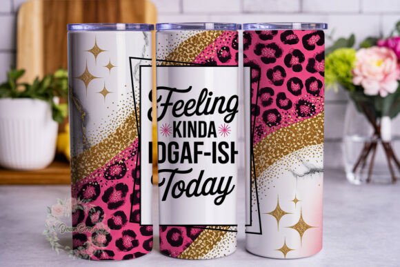 Pink Glitter Leopard Quote 20oz Tumbler