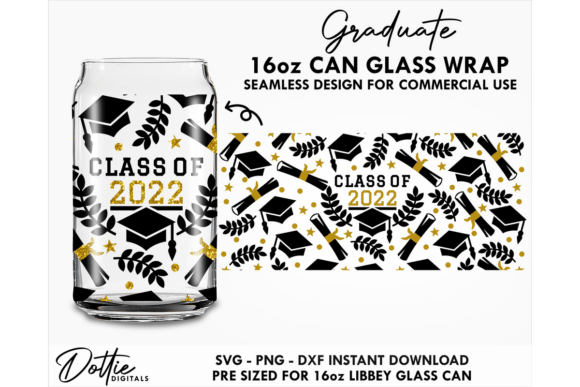 Review: Graduate 16oz Glass Can Wrap SVG for Embroidery