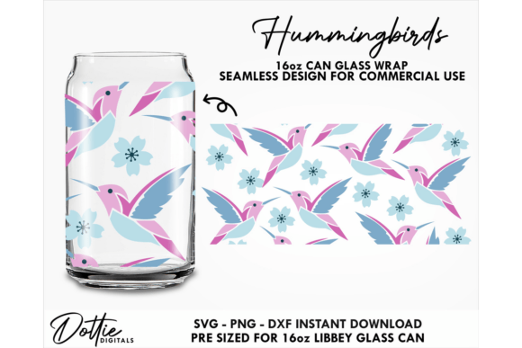 Review: Humming Birds 16oz Glass Can Wrap SVG for Stitchers