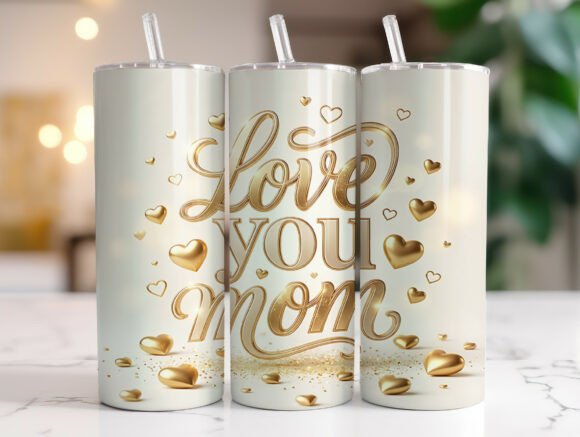 Review: Love You Mom Gold Heart 20oz Tumbler PNG