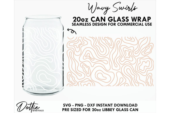 Review: Wavy Lines 20oz Glass Can Wrap SVG for Makers