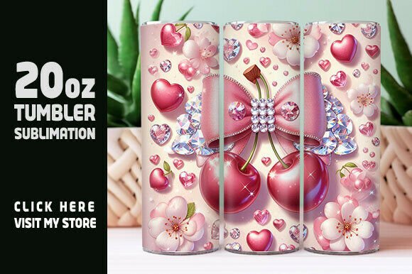 Rhinestone Cherry Bow Tumbler Wrap Review