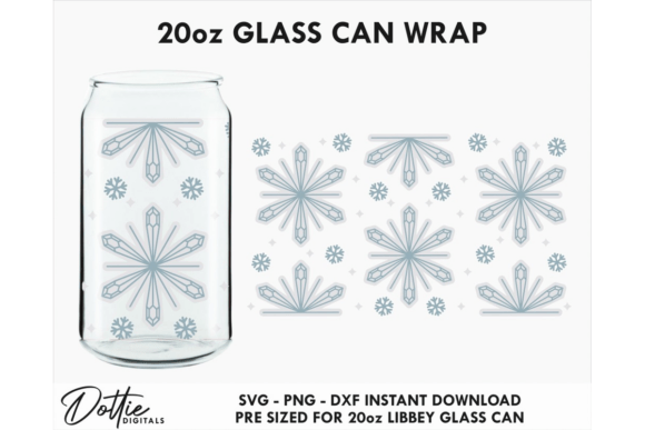 Snowflakes 20oz Glass Can Wrap SVG: A Designer's Take