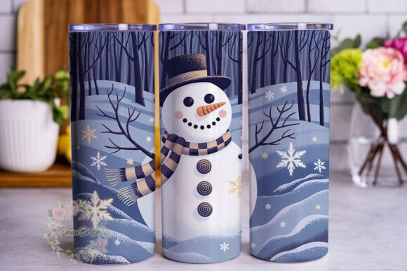 Snowman Winter Forest 20oz Tumbler Wrap