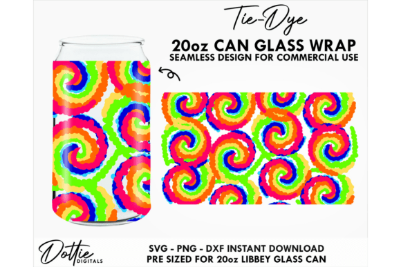 Tie Dye Hippy 20oz Glass Can Wrap SVG Review