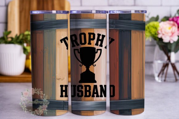 Trophy Husband Wood Barrel 20oz Tumbler