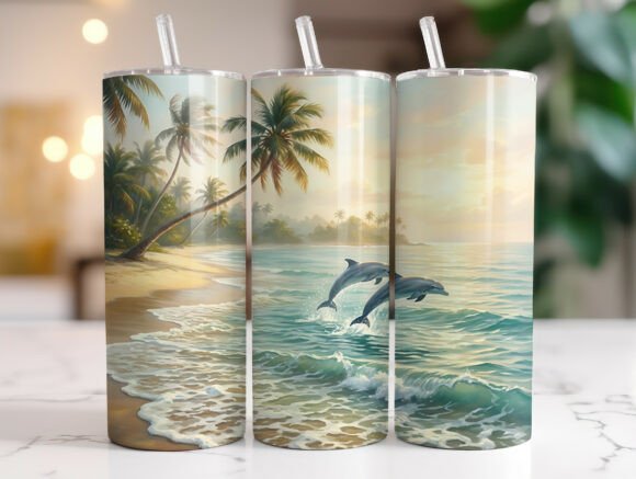 Tropical Dolphin Beach 20oz Tumbler Wrap Review
