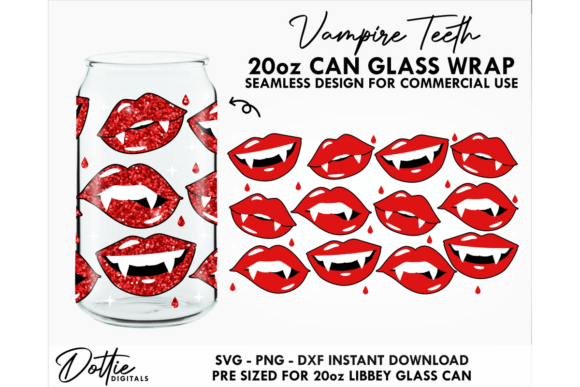 Vampire Teeth 20oz Glass Can Wrap SVG Review