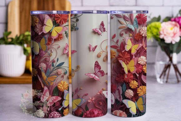 Vibrant Butterfly Garden 20oz Tumbler Wr